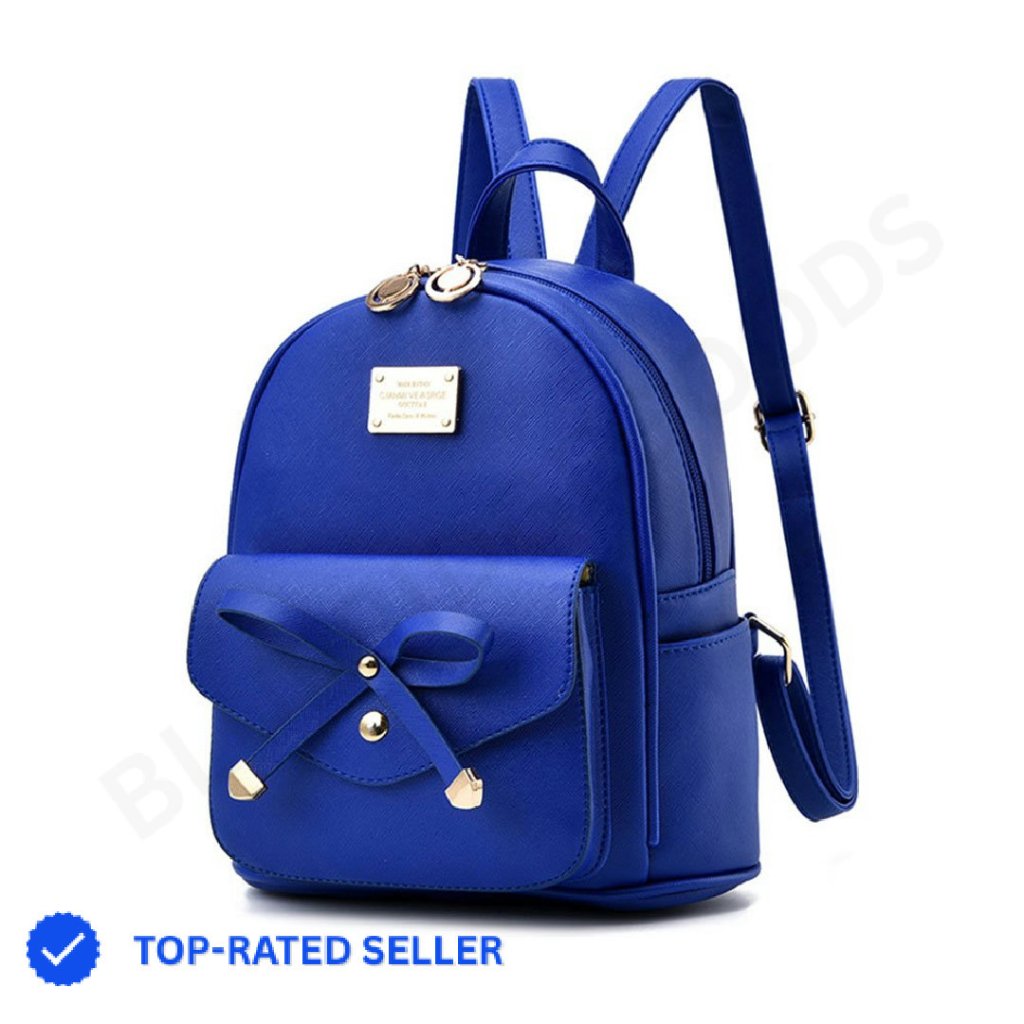 Mini Leather Backpack Cute Bowknot Chic Fashion Daypack Women Girls Purse